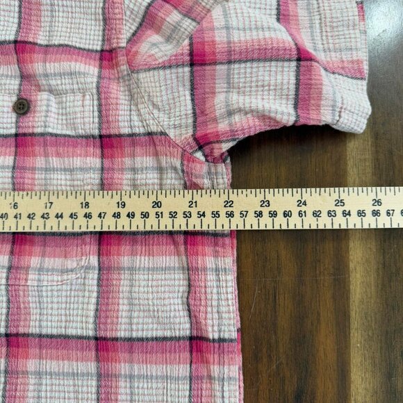 Patagonia Men's A/C® Short Sleeve Beach Shirt Plaid Pink XL - Picture 5 of 6